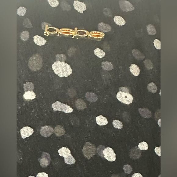 Bebe Off The Shoulder Long Sleeve Polka Dot Blouse Size Large - Picture 5 of 7